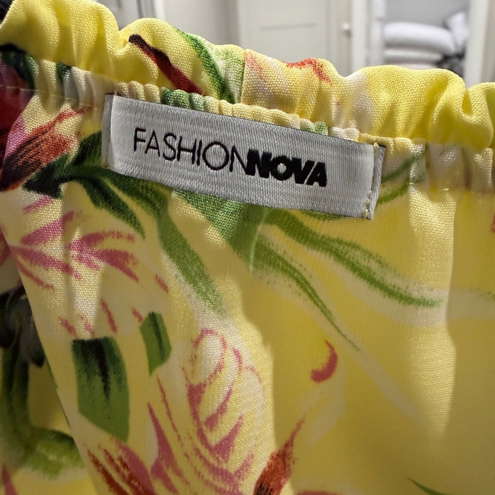 Fashion Nova Yellow Floral Skirt